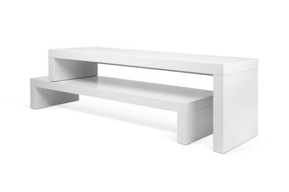 TV Stand - Concrete Melamine/Black Lacque