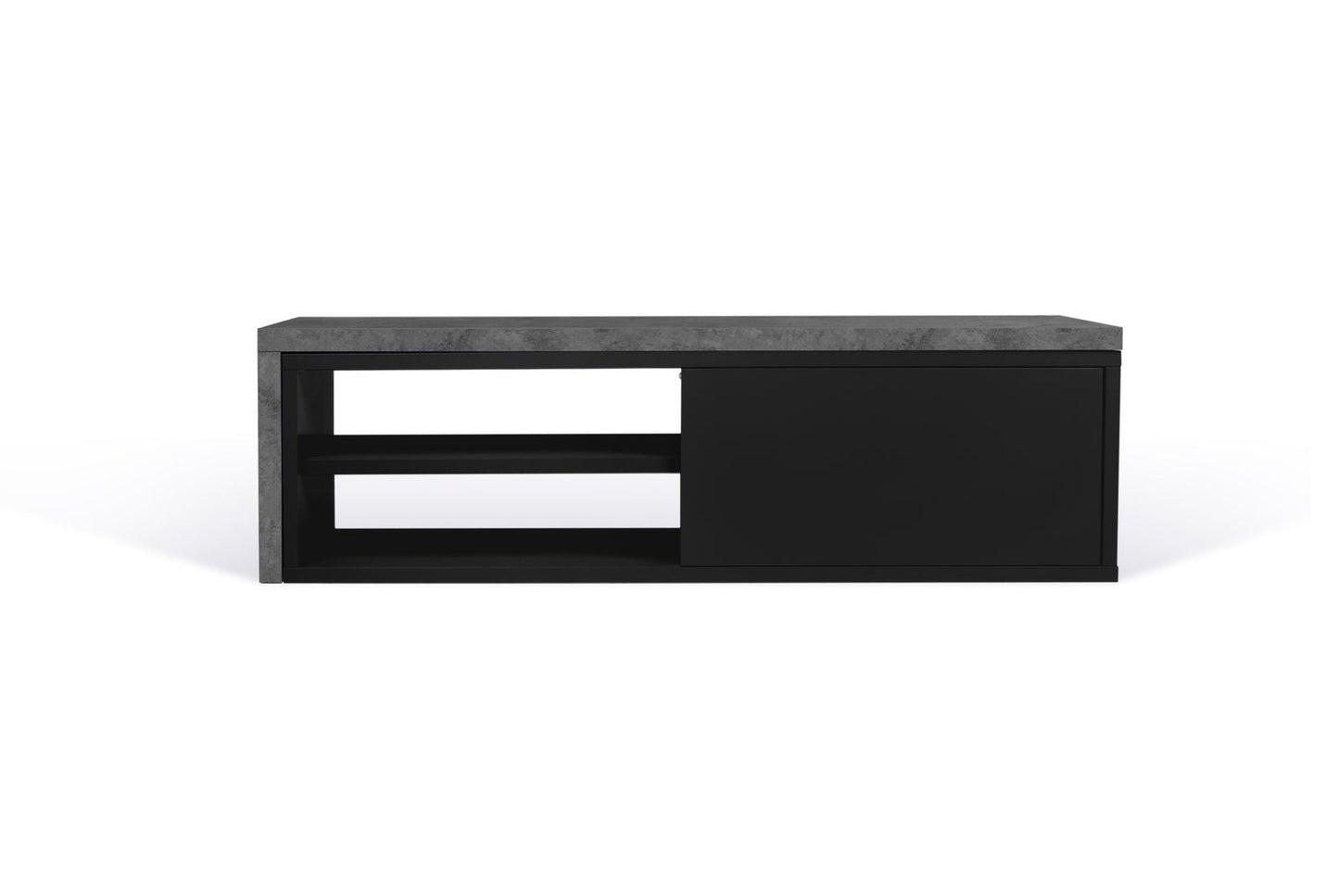 TV Stand - Concrete Melamine/Black Lacque (Code BE97)