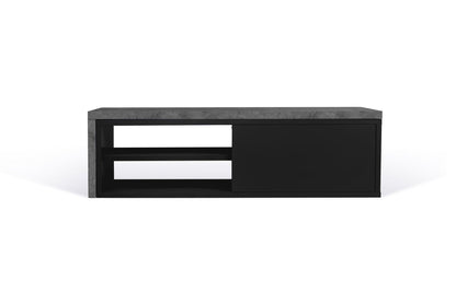 TV Stand - Concrete Melamine/Black Lacque (Code BE97)