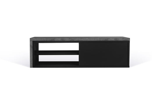 TV Stand - Concrete Melamine/Black Lacque (Code BE97)