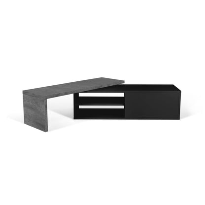TV Stand - Concrete Melamine/Black Lacque (Code BE97)