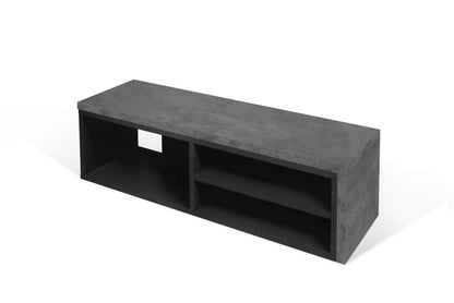 TV Stand - Concrete Melamine/Black Lacque (Code BE97)