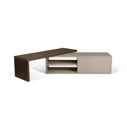 TV Stand - Concrete Melamine/Black Lacque (Code BE97)
