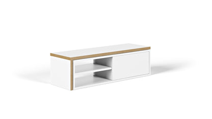 TV Stand - Concrete Melamine/Black Lacque (Code BE97)