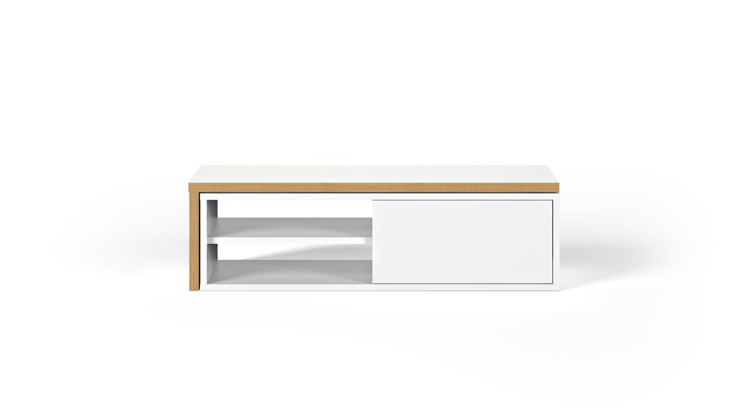TV Stand - Concrete Melamine/Black Lacque (Code BE97)