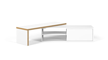 TV Stand - Concrete Melamine/Black Lacque (Code BE97)