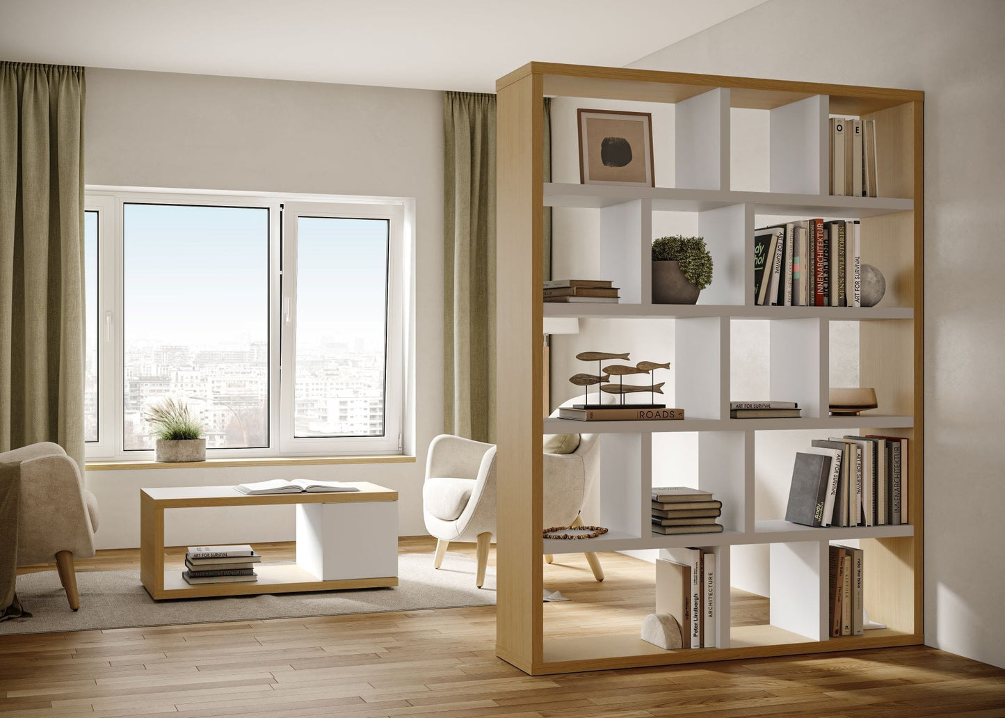 Shelf - White Lacquered And Plywood (Code MSWJ)